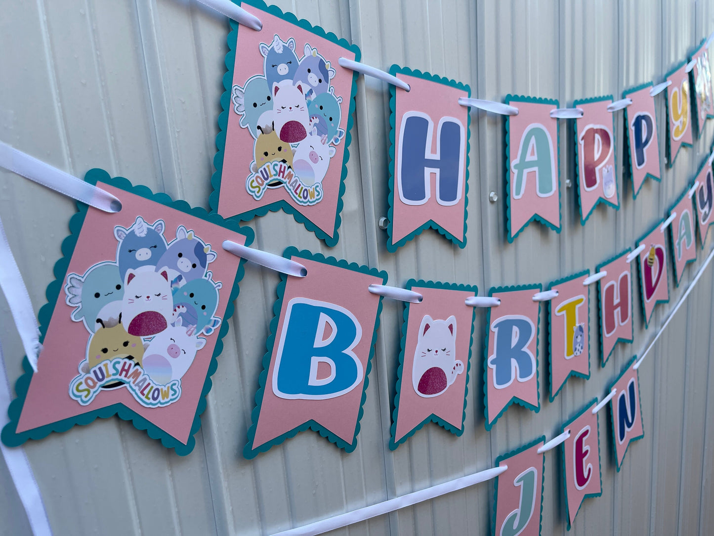 Squishmallow Happy Birthday Banner, Squishmallow Girls Party Decoration, Custom Happy Birthday Banner