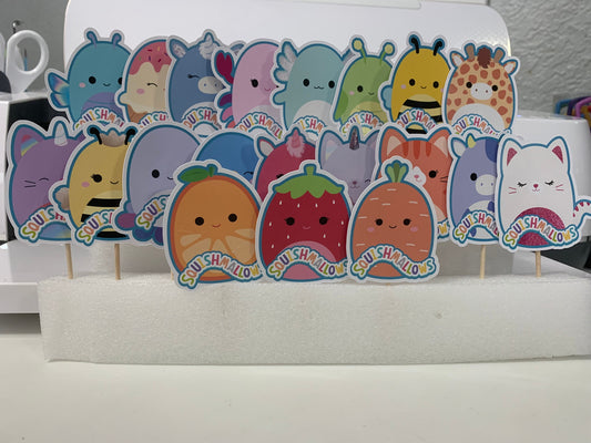 Squishmallow for Girls Cupcake Toppers (package of 20) Digital and Printable Version