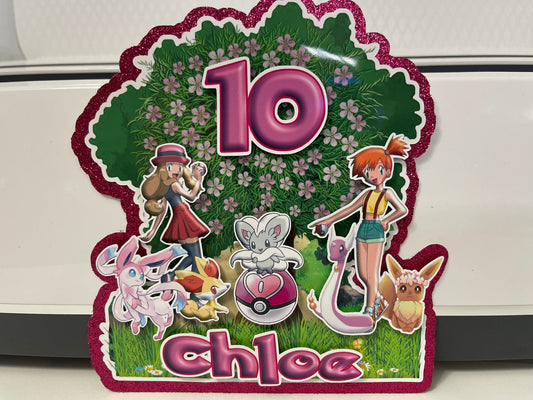 Amazing Pets for Girls Cake Topper 3D Decoration, Girls Happy Birthday Party Decoration, Customize Amazing Pets for Girls Party Decoration