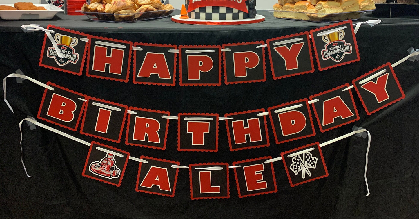 Race Car Happy Birthday Banner