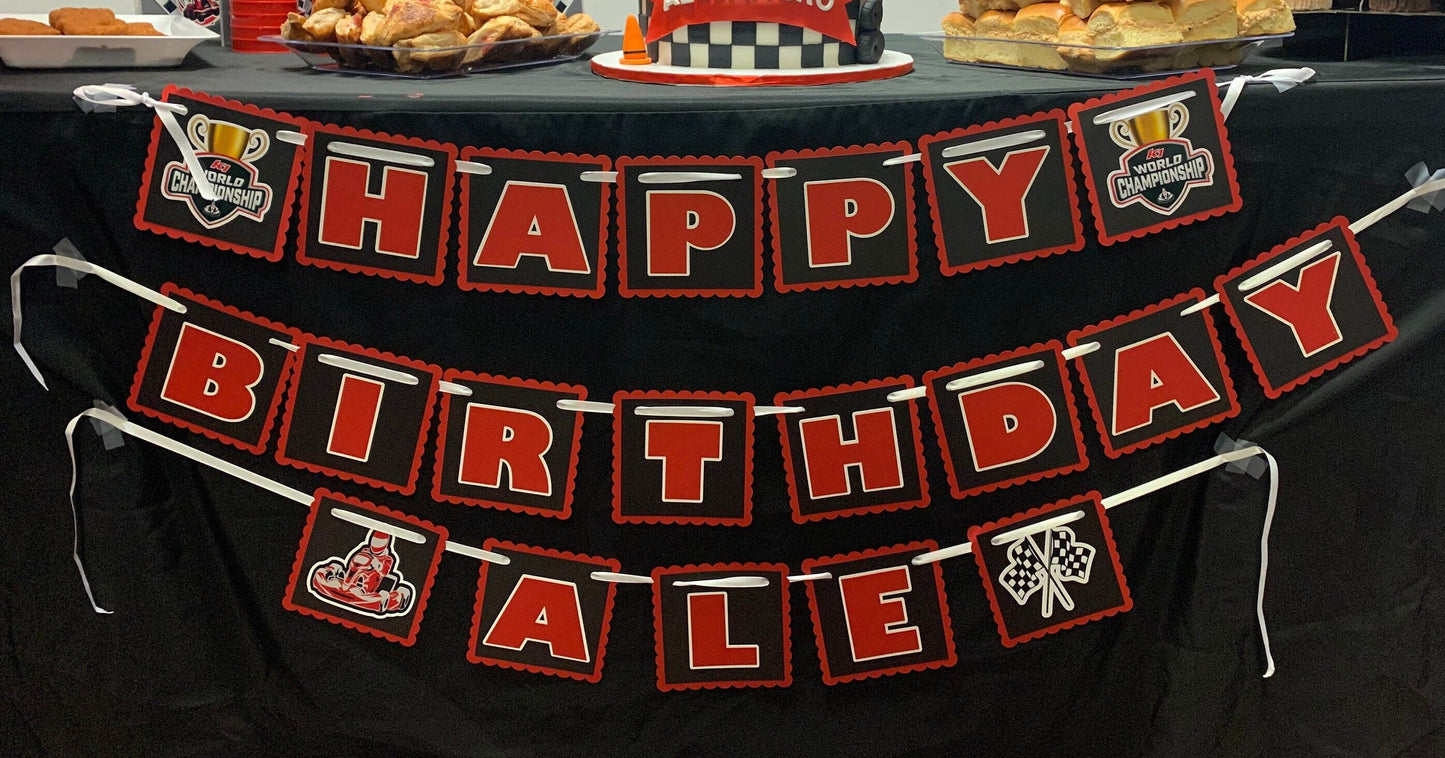 Race Car Happy Birthday Banner Stylenya