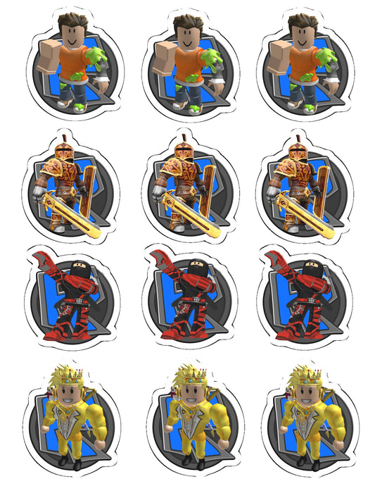 Gamers Boys Roblox Style Cupcake Toppers (package of 12) Digital Version