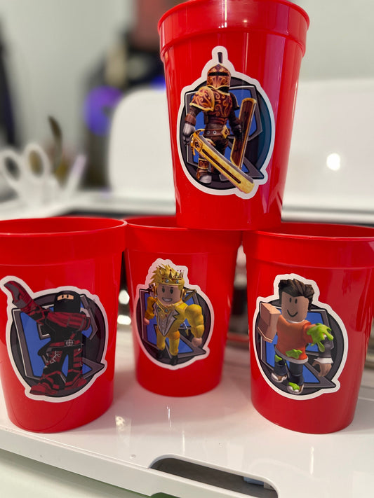 Red Plastic Stadium Cup for Gamers Boys (pack of 8)