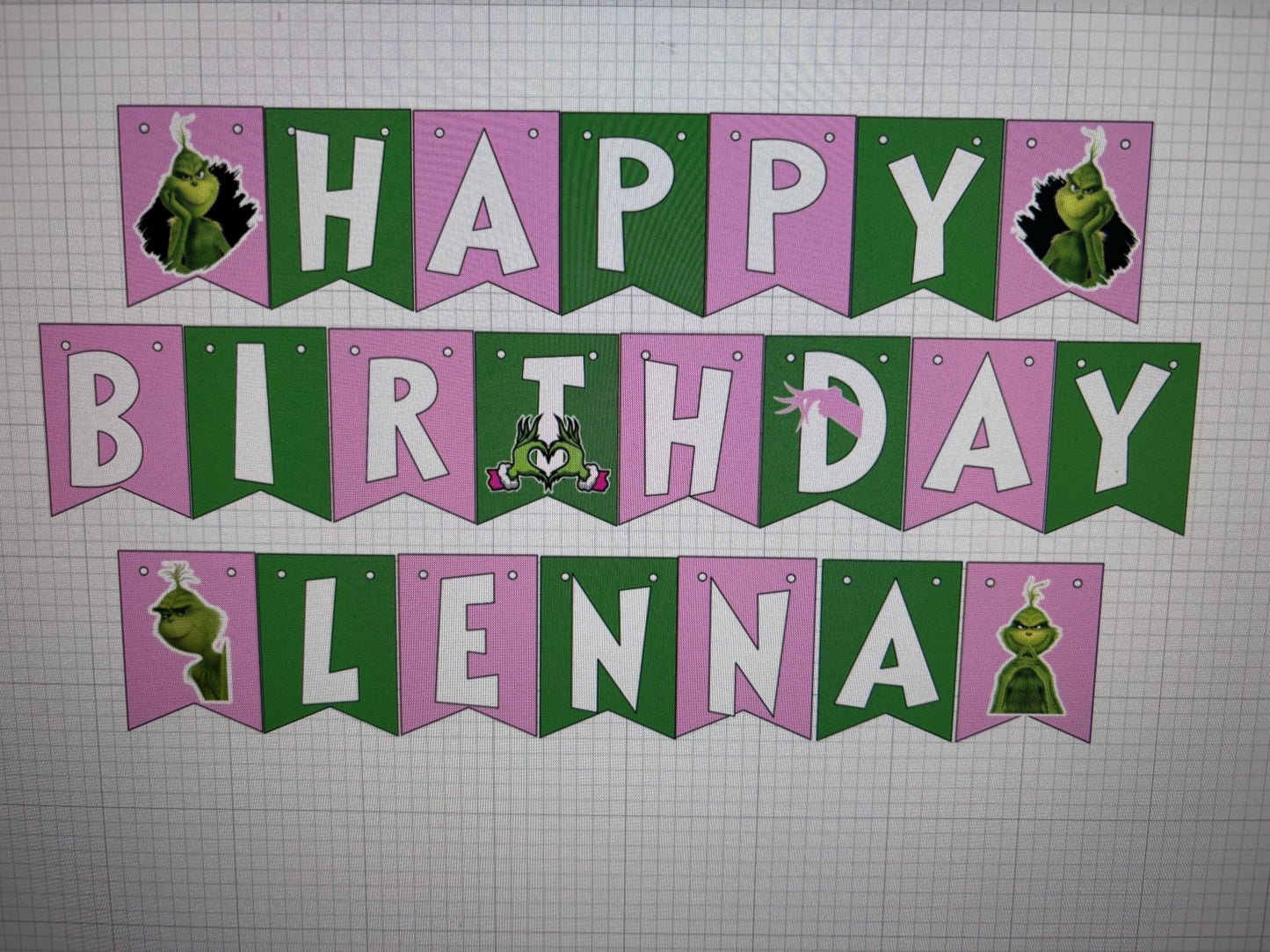 Grinch Happy Birthday Banner