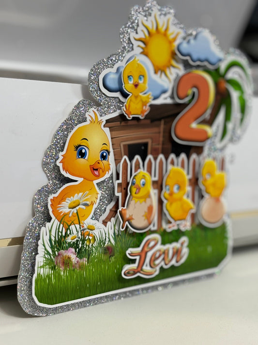 Cute Chickens Cake Toppers, Chickens Party Decoration, Little Chickens Party, Chickens Cake Toppers Decoration, Custom Chickens Cake Topper Stylenya