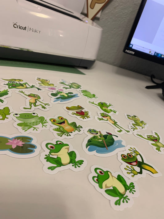 Cute Frogs Stickers Package, vinyl stickers for any smooth surfaces including laptop and notebook: (20 pieces)