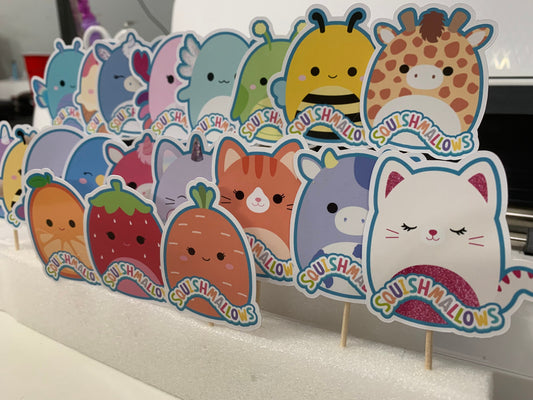 Squishmallow for Girls Cupcake Toppers (package of 20) Digital and Printable Version