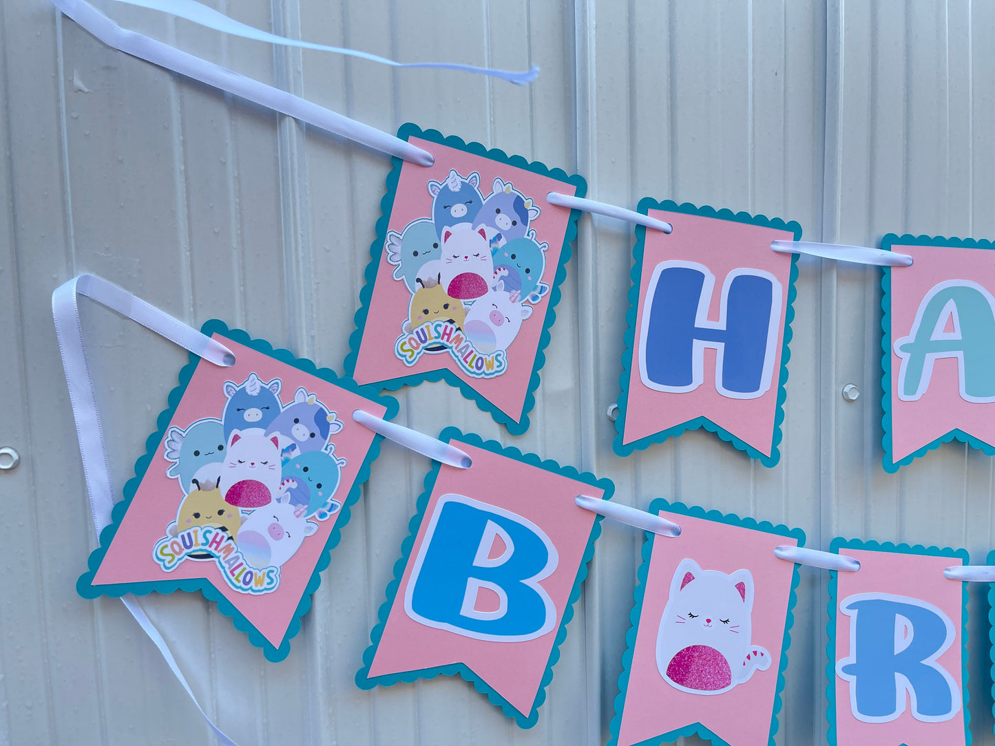 Squishmallow Happy Birthday Banner, Squishmallow Girls Party Decoration, Custom Happy Birthday Banner