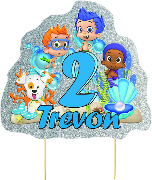Happy Bubbles Friends Cake Topper, Baby Bubbles Friends Party Decor, Cute Cake Toppers Decoration, Custom Bubbles Friends Cake Topper