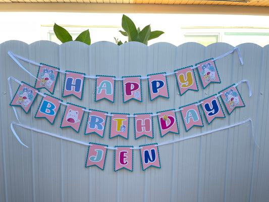 Squishmallow Happy Birthday Banner, Squishmallow Girls Party Decoration, Custom Happy Birthday Banner