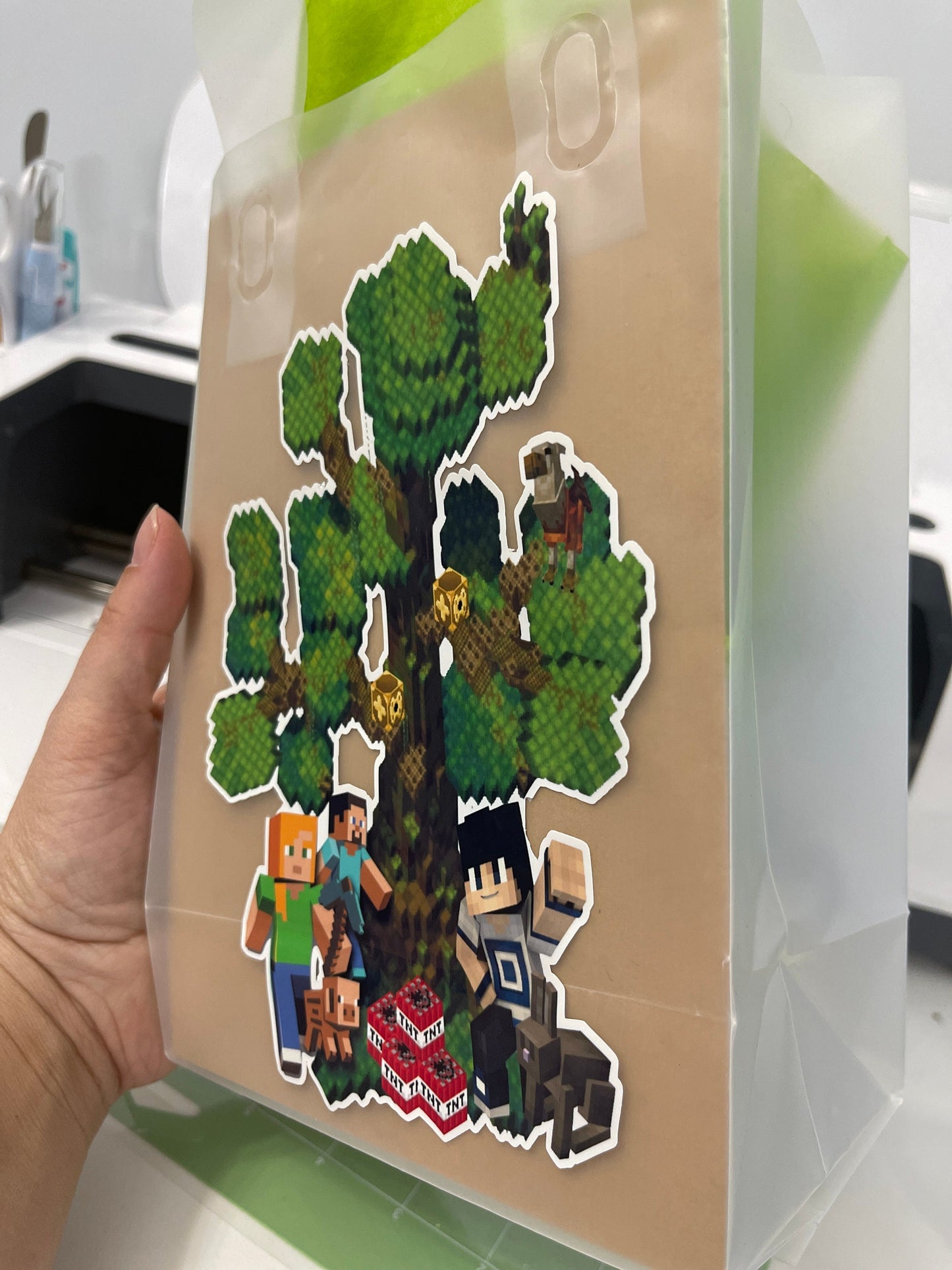 Gamer Boy Style MineC Favor Bag Decoration, Gamer Boy Style MineC Happy Birthday Party Decoration
