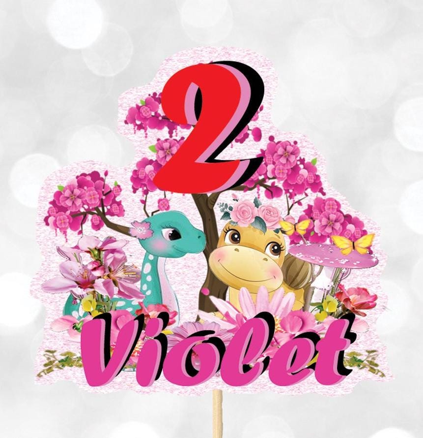 Dino Baby Cake Topper 3D for Girls Stylenya