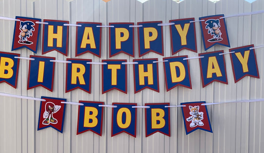 Blue Boy Happy Birthday Banner