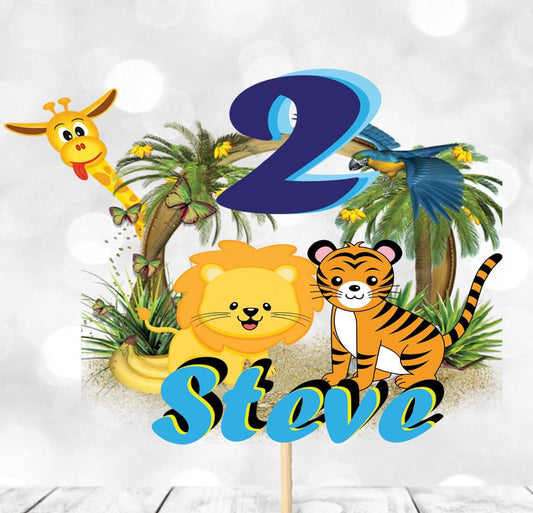 Safari Cake Topper 3D for Boys