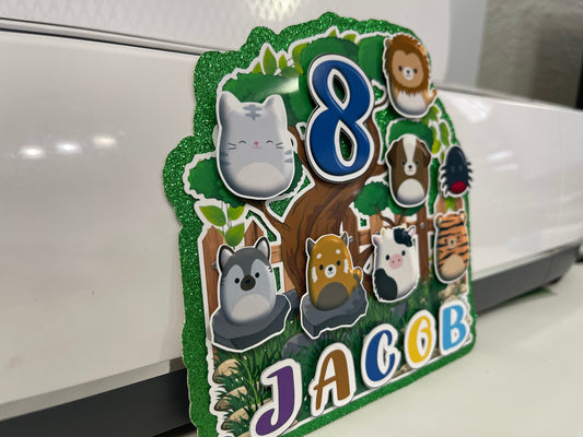 Squishmallow Cake Topper for Boys, Personalized Cake Topper, Amazing Squishmallow Decoration for Boys Party
