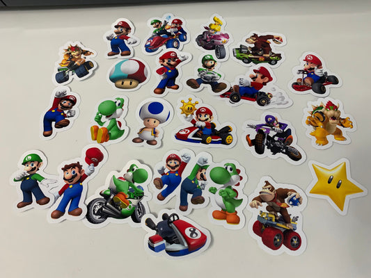 Racers/Gamers Stickers Package, aesthetic gifts for kid's party, vinyl stickers for laptop and notebook: (24 pieces)