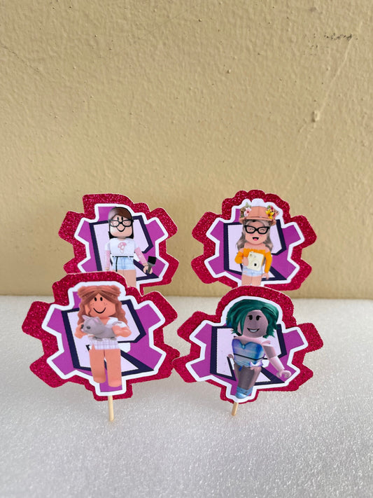 Cupcake Topper for Gamers Girls, Gamers Girls Party Decoration (Package of 12)