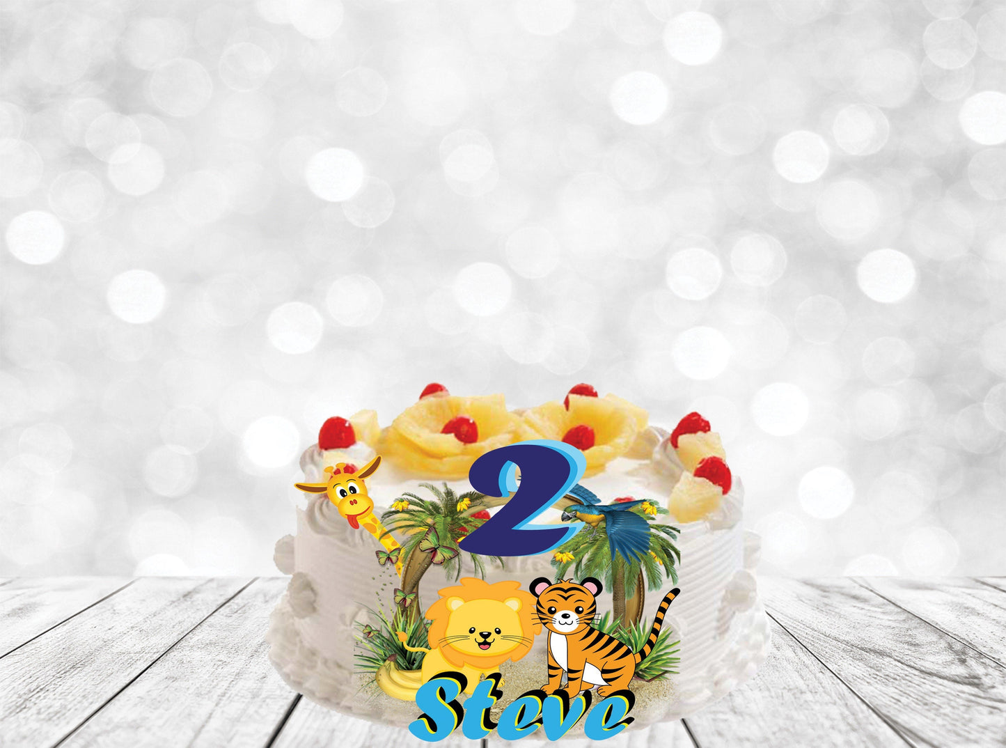 Safari Cake Topper 3D for Boys Stylenya