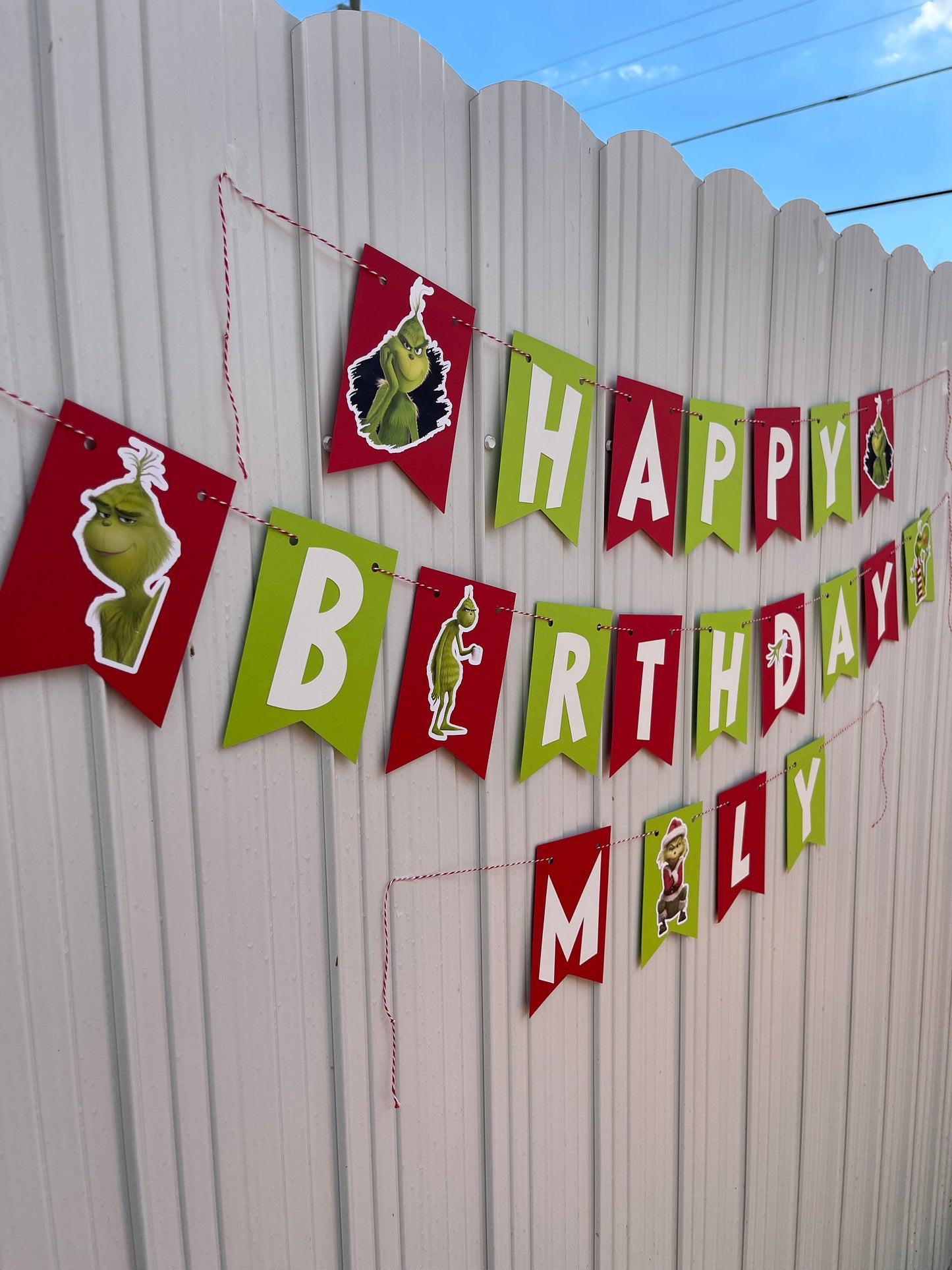 Grinch Happy Birthday Banner