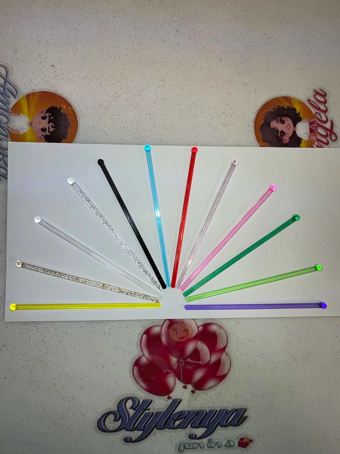 Funny Face Drink Stirrers – Custom Photo Cocktail Sticks for Parties, Birthdays & Events (Package of 12) Stylenya