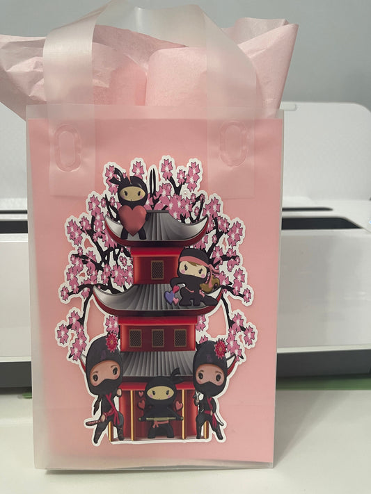 Ninja Girl Favor Bag, Ninja Girl Gift Bag Decoration, Ninja Girl Party Supply