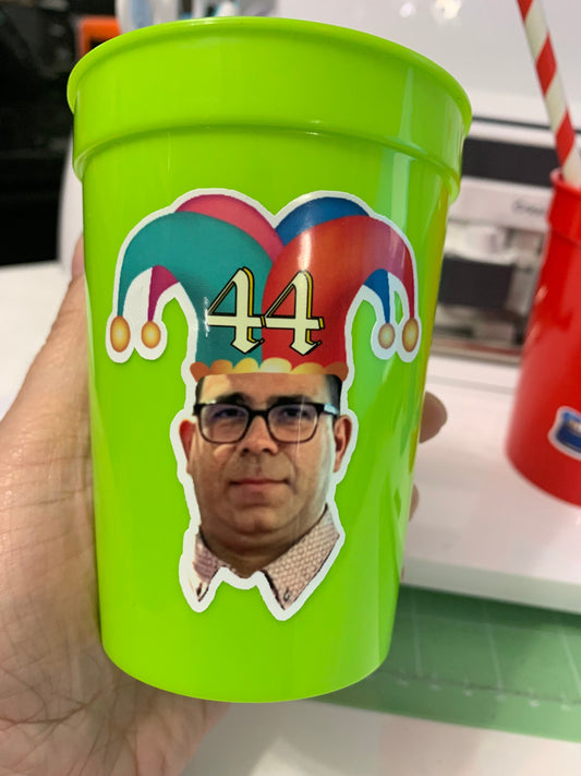 Birthday Face Plastic Cups, Custom Birthday Cups, Personalized Any Birthday Decorations Stylenya