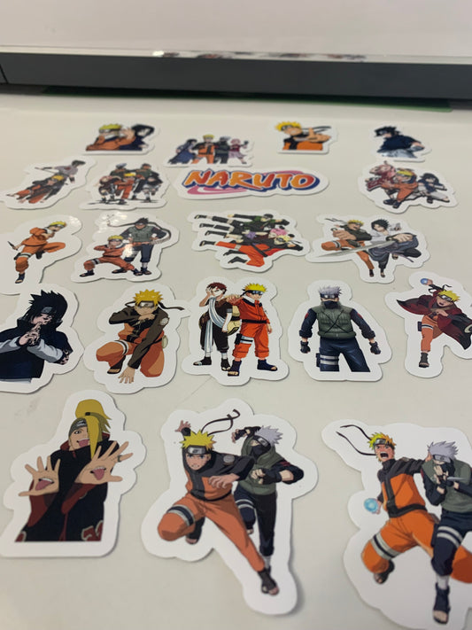 Anime Naruto Stickers Package, aesthetic gifts for kid's party, vinyl stickers for laptop and notebook (24 pieces)