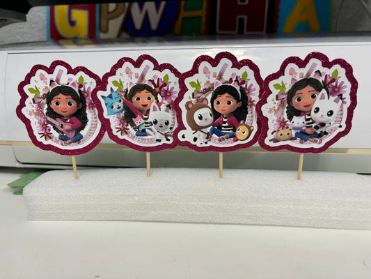 Gabby Happy Birthday Cupcake Toppers for Girls (package of 12)