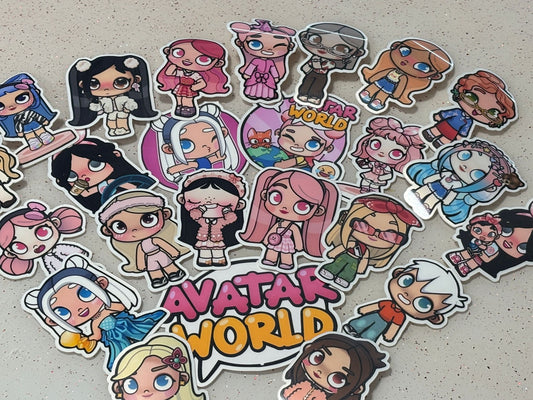 Avatar World Stickers Package for Girls, aesthetic gifts for kid's party, vinyl stickers for laptop and notebook (24 pieces)