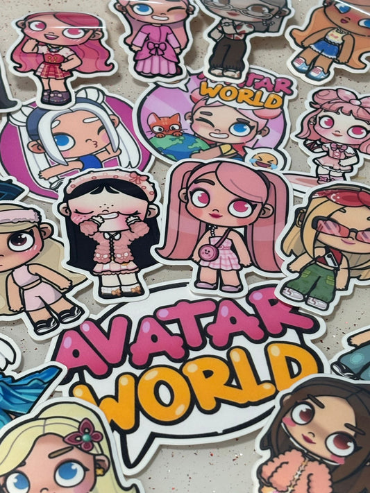 Avatar World Stickers Package for Girls, aesthetic gifts for kid's party, vinyl stickers for laptop and notebook (24 pieces)