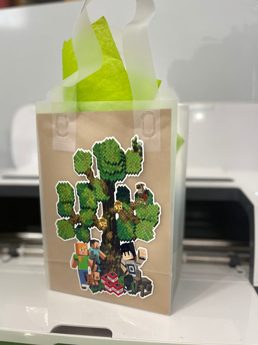 Gamer Boy Style MineC Favor Bag Decoration, Gamer Boy Style MineC Happy Birthday Party Decoration