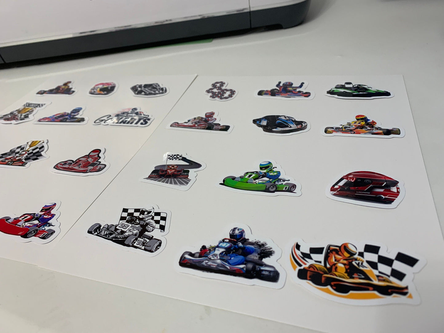 Go Kart Stickers Package, aesthetic gifts for kid's party, vinyl stickers for laptop and notebook: (24 pieces) Stylenya