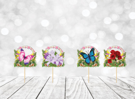 Floral Cupcake Topper Stylenya