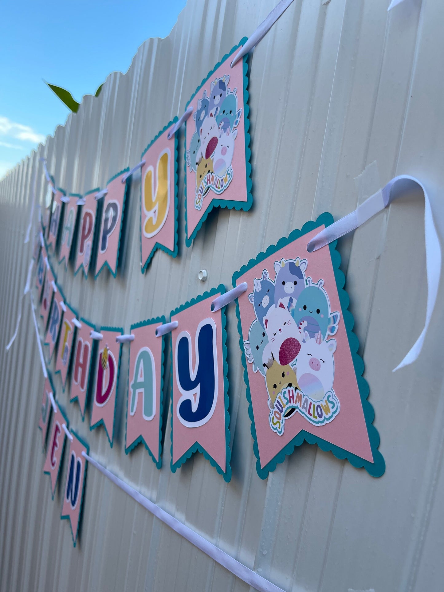 Squishmallow Happy Birthday Banner, Squishmallow Girls Party Decoration, Custom Happy Birthday Banner