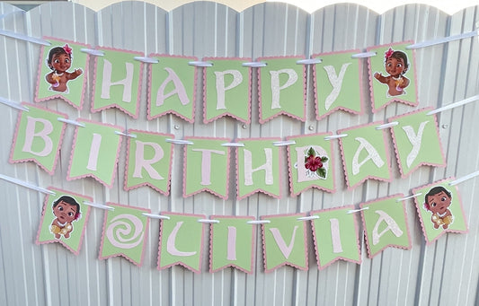 Baby Island Girl Happy Birthday Banner