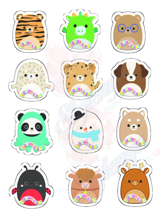 Squishmallow for Boys Cupcake Toppers (package of 20) Digital and Printable Version