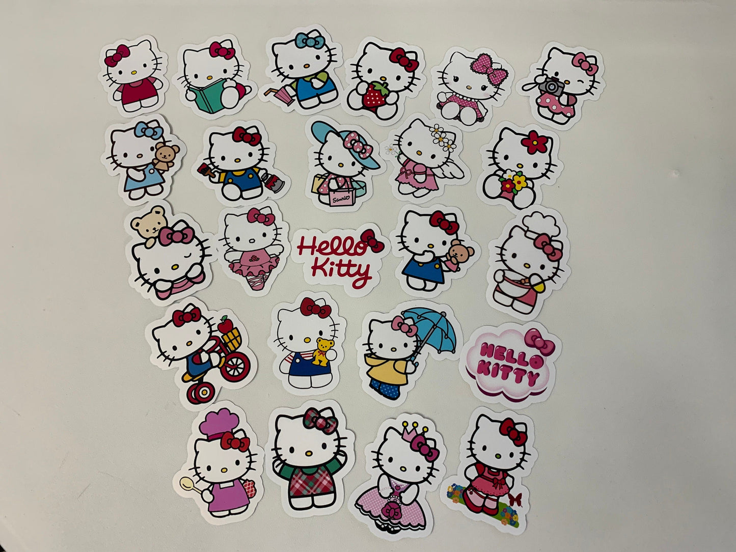 Hello Pink Kitten Stickers Package, aesthetic gifts for kids party, vinyl stickers for laptop and notebook: (24 pieces) Stylenya