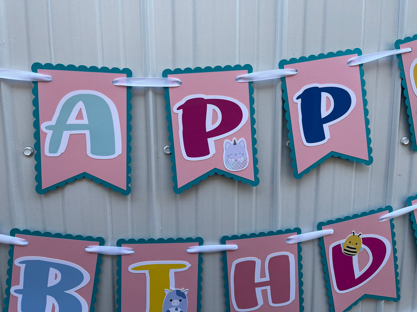 Squishmallow Happy Birthday Banner, Squishmallow Girls Party Decoration, Custom Happy Birthday Banner