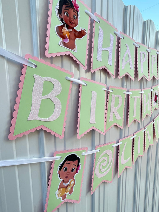 Baby Island Girl Happy Birthday Banner