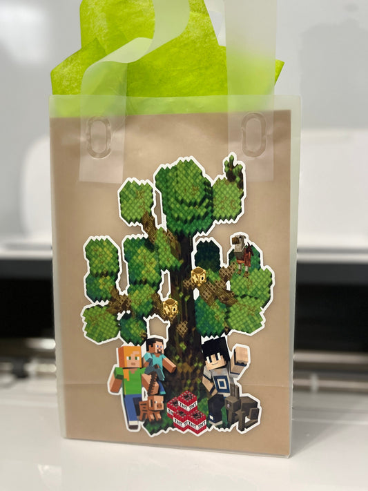 Gamer Boy Style MineC Favor Bag Decoration, Gamer Boy Style MineC Happy Birthday Party Decoration