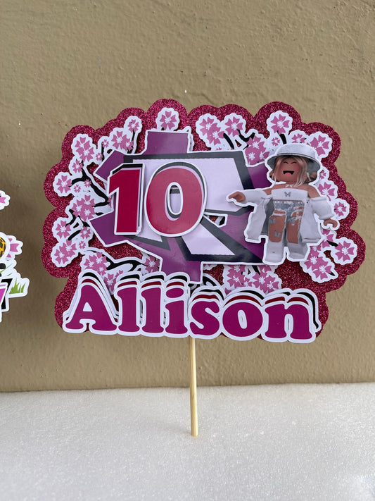 Cake Topper 3D for Gamers Girls, Gamer Girl Party Decoration