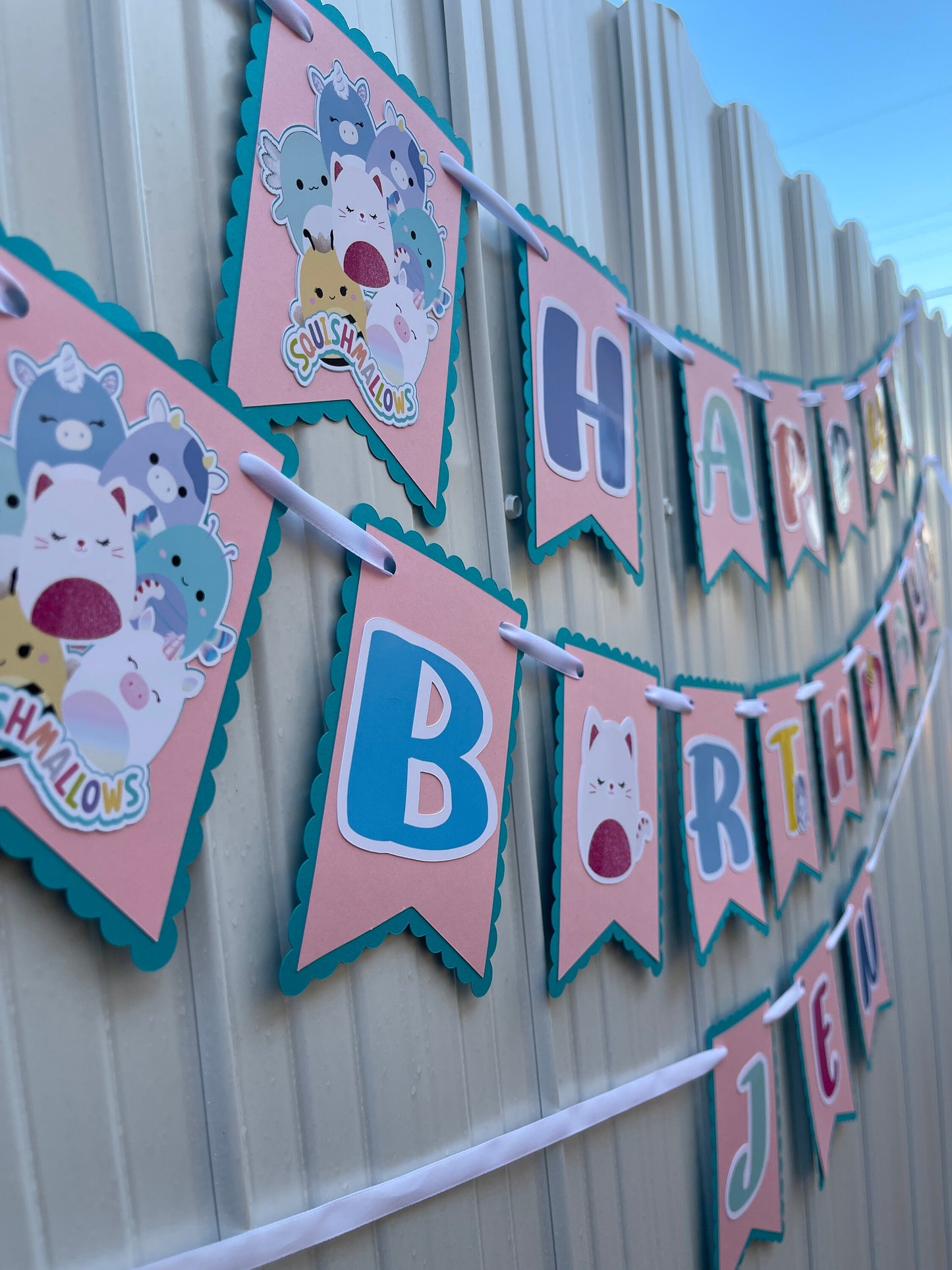 Squishmallow Happy Birthday Banner, Squishmallow Girls Party Decoration, Custom Happy Birthday Banner