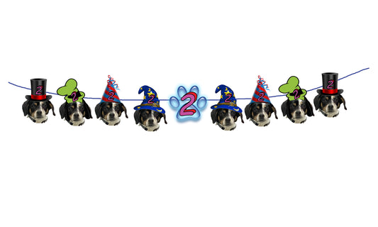 Custom Pets Head Birthday Banner, Custom Birthday Photo Banner, Pets Face Banner, Personalized Birthday Banner