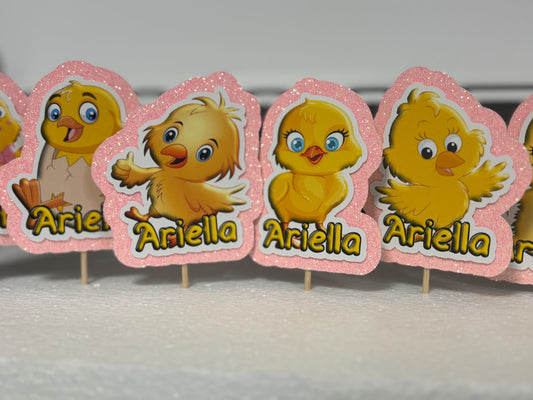 Cute Chickens Cupcake Toppers, Chickens Party Decoration, Little Chickens Party (package of 12) Stylenya