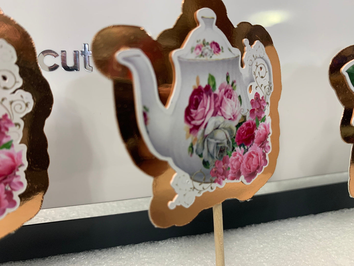 Tea Pot & Flowers Party Cupcake Toppers (Package of 12) Stylenya