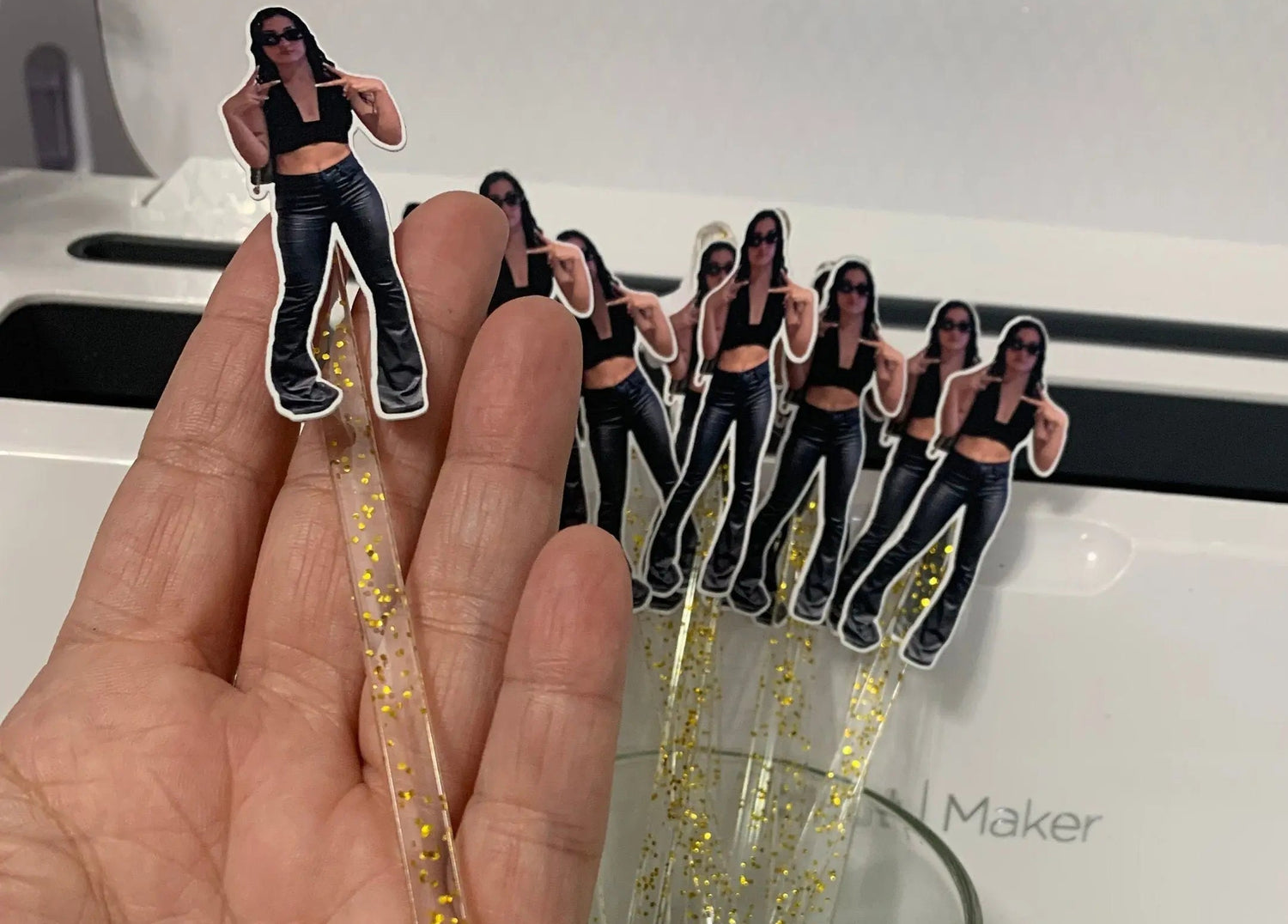 Funny Face Drink Stirrers – Custom Photo Cocktail Sticks for Parties, Birthdays & Events (Package of 12) Stylenya
