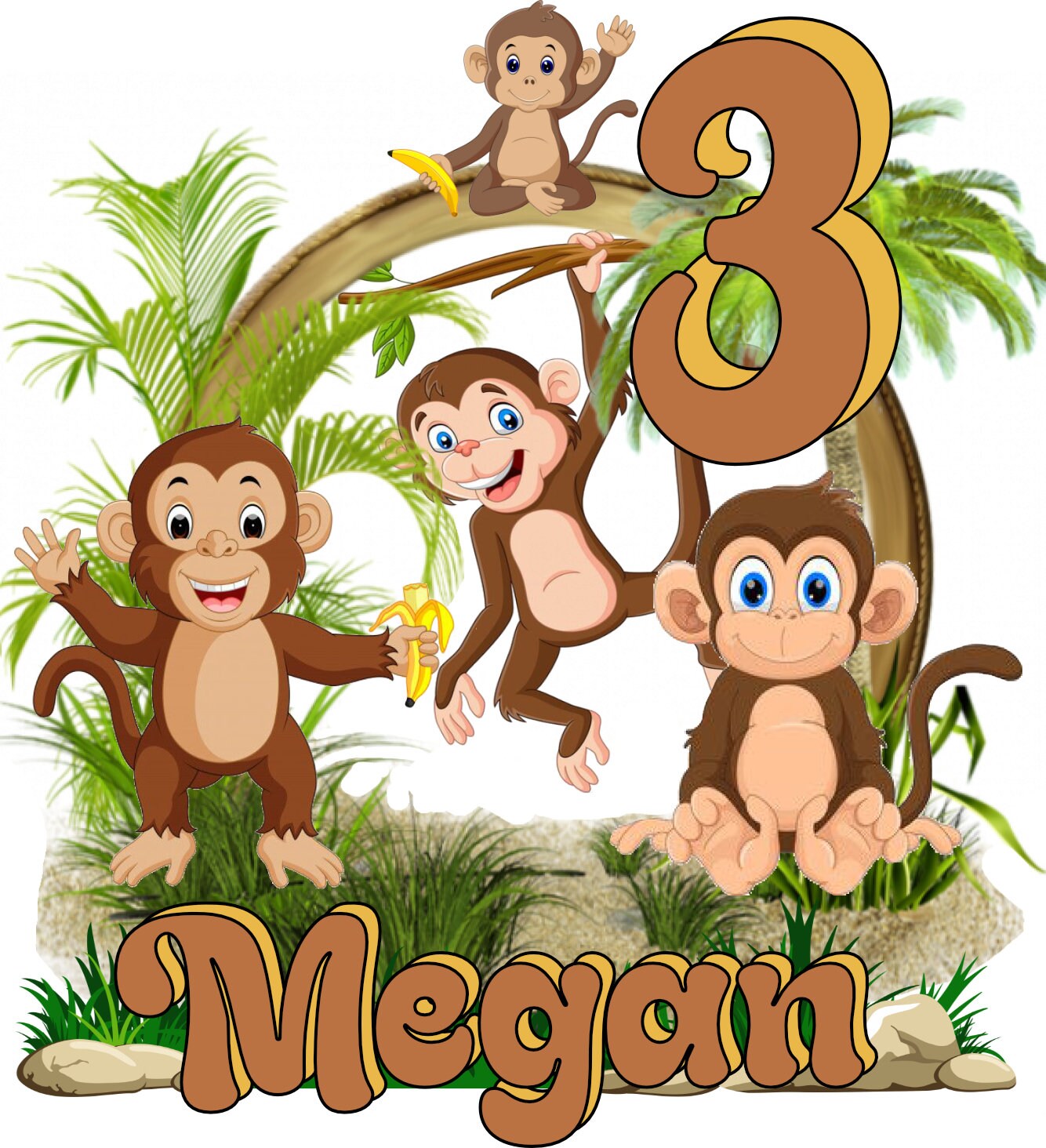 Cute Monkey Cake Toppers, Monkey Party Decoration, Little Monkey Party, Monkey Cake Toppers Decoration, Custom Monkey Cake Topper