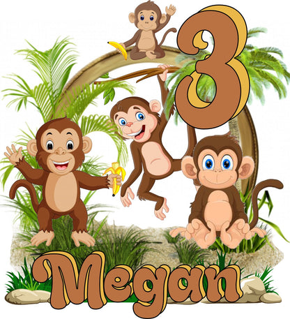 Cute Monkey Cake Toppers, Monkey Party Decoration, Little Monkey Party, Monkey Cake Toppers Decoration, Custom Monkey Cake Topper