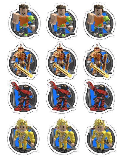 Gamers Boys Roblox Style Cupcake Toppers (package of 12) Digital Version
