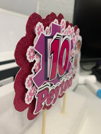 Cake Topper 3D for Gamers Girls, Gamer Girl Party Decoration